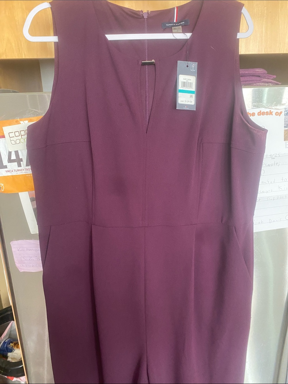 Tommy Hilfiger Deep Plum Sleeveless jumpsuit - Picture 5 of 10
